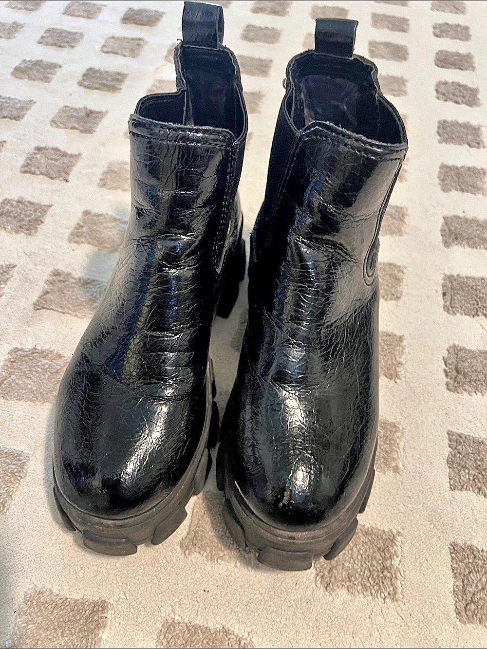 Circus by Sam Edelman Black Lug Sole Ankle Boots US 6.5